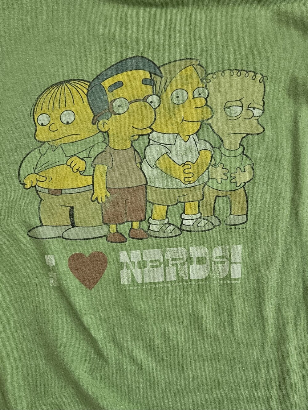 Vintage SIMPSONS I ❤️ Love Nerds Tee Shirt Y2K 2006